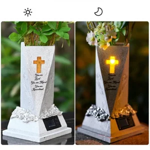 Cemetery Grave Flower Vase Solar LED