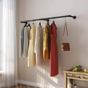 180cm Wall Mounted Industrial Pipe Clothes Rack