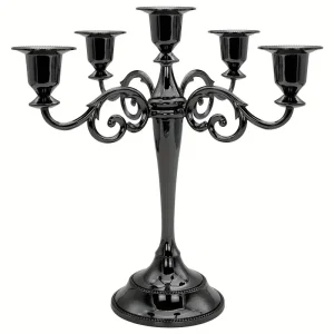 5 Arm Matte Black Candelabra