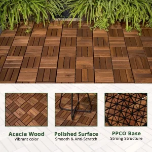 Acacia Interlocking Deck Tiles (12x12 Pack 20),