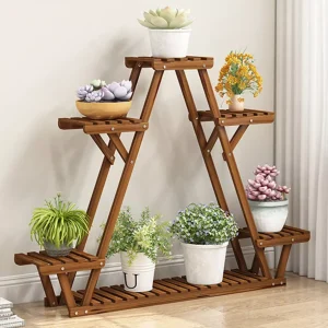 Wooden Plant Stand Holder 6 Tier for Indoor/ Outdoor
