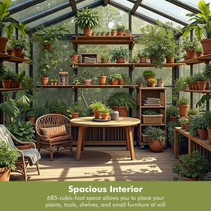Premium Aluminum Frame, Large Walk-in  Greenhouse
