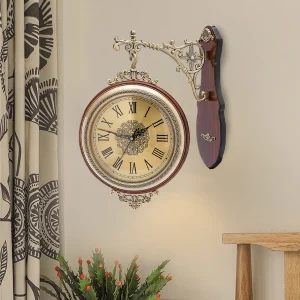 Double-Sided Vintage Wall Clock